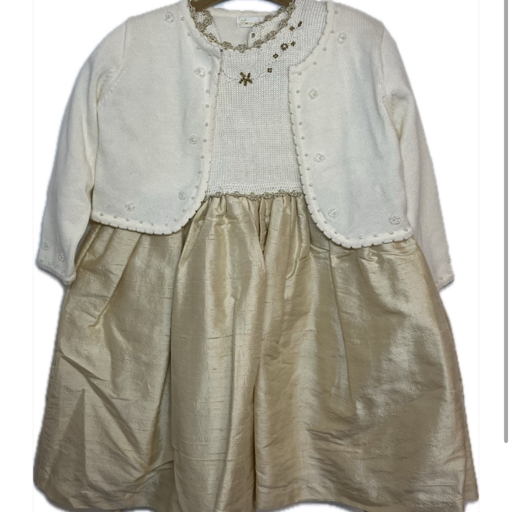 Victoria Kids Gold Party Dress 18-24M